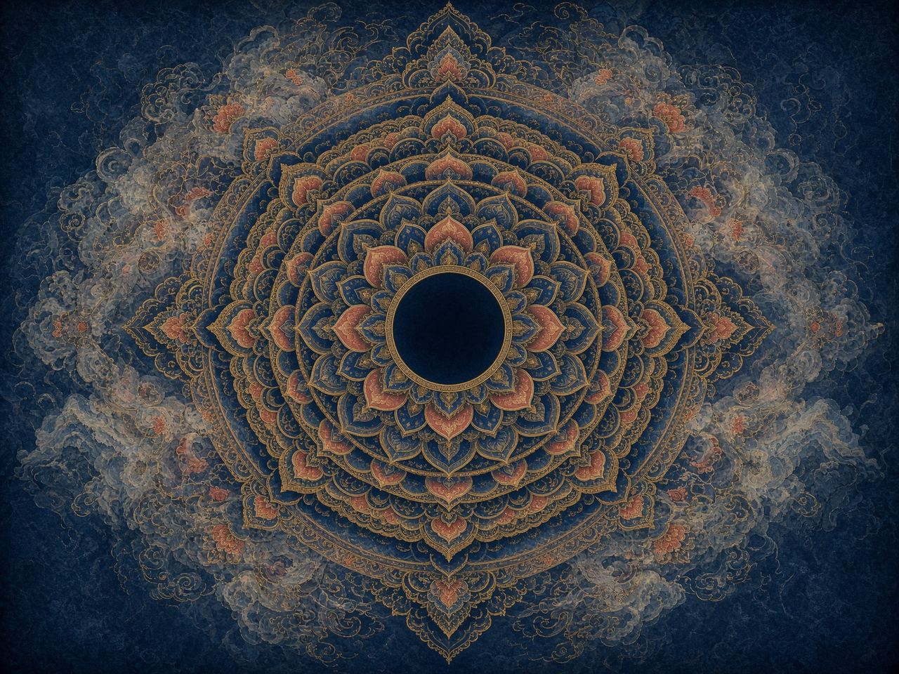Il centro del mandala è vuoto: forma e vacuità coincidono.
