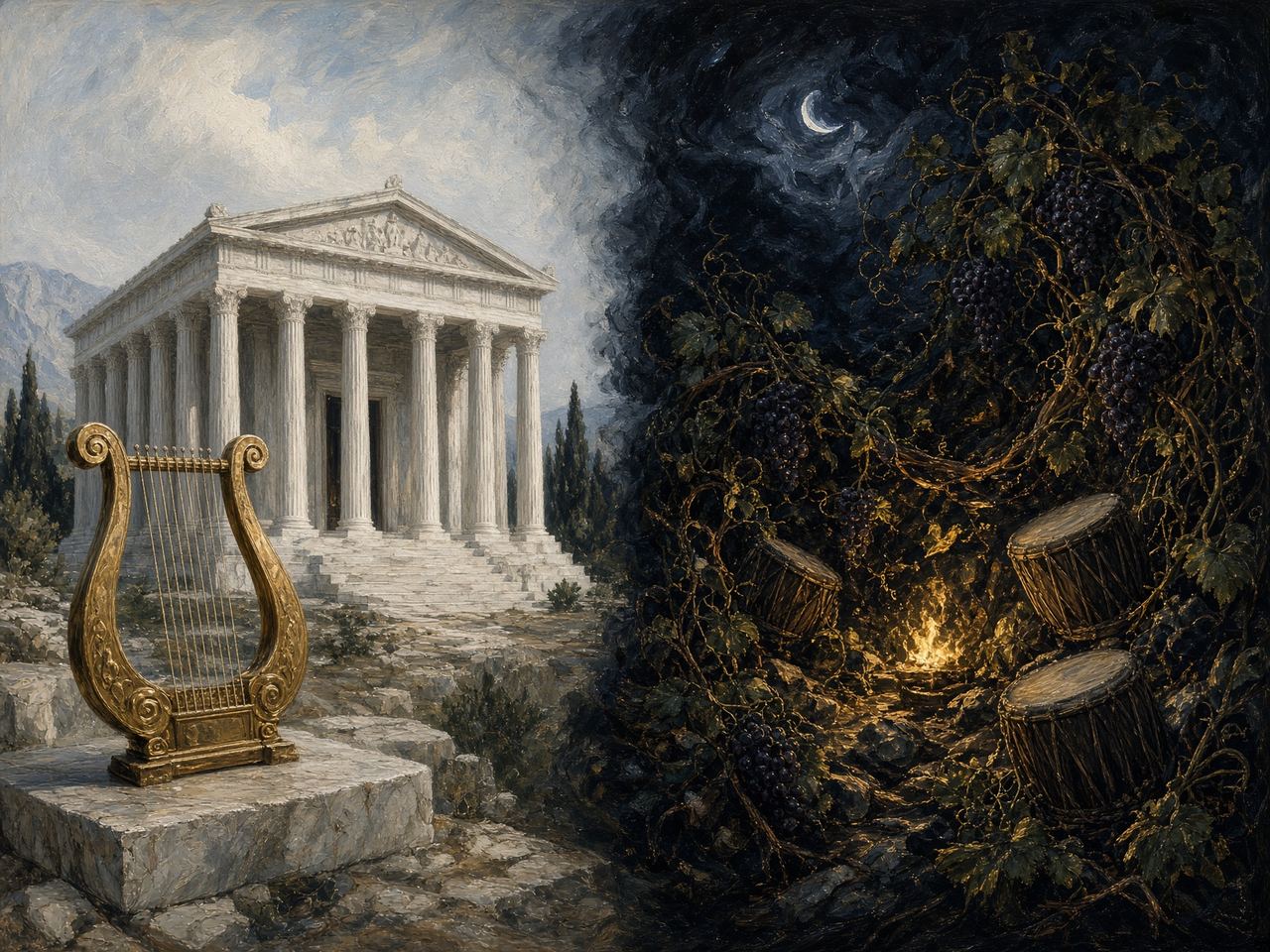 Tempio e vigne: misura e ebbrezza della stessa arte.